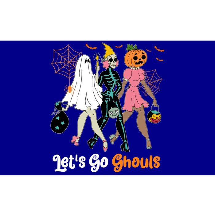 Boo Skeleton Lets Go Ghouls Halloween Costume Retro Groovy Cool Gift Bumper Sticker