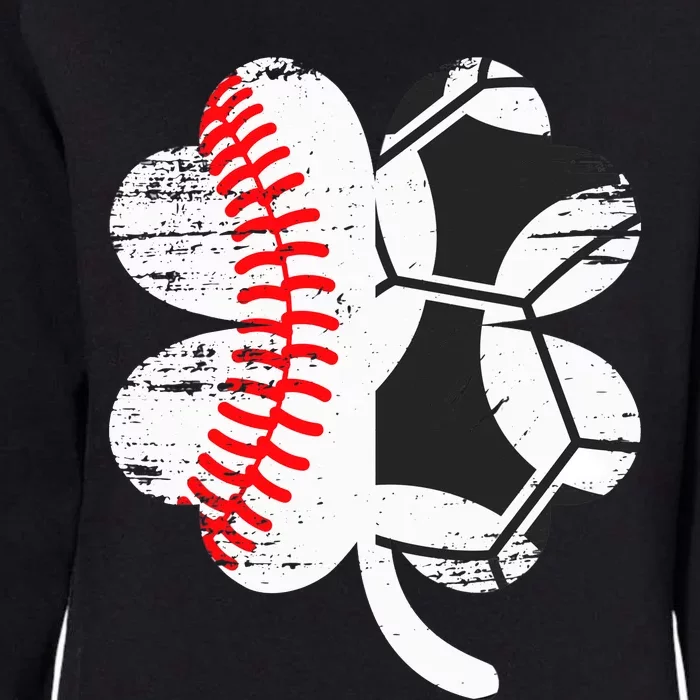 Baseball Soccer Love Clover St Patrick's Day Shamrock Boy Womens California Wash Sweatshirt