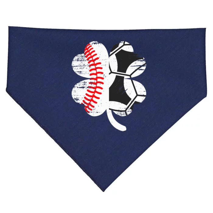 Baseball Soccer Love Clover St Patrick's Day Shamrock Boy USA-Made Doggie Bandana