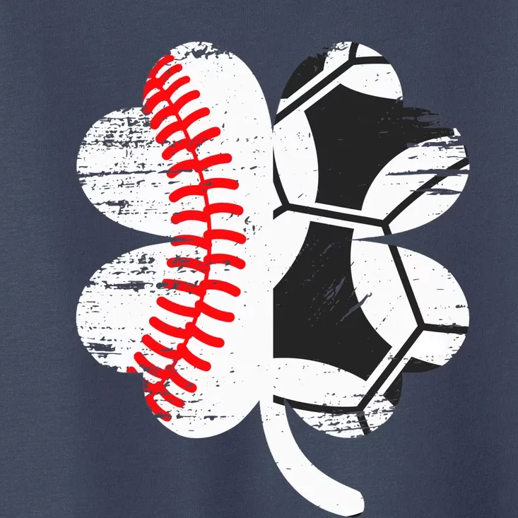 Baseball Soccer Love Clover St Patrick's Day Shamrock Boy Toddler T-Shirt