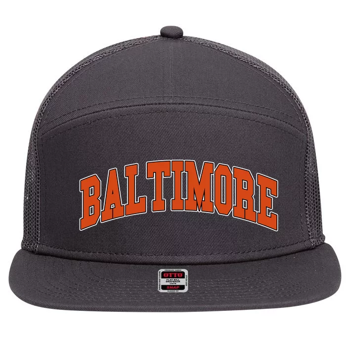 Baltimore Sports Logo 7 Panel Mesh Trucker Snapback Hat