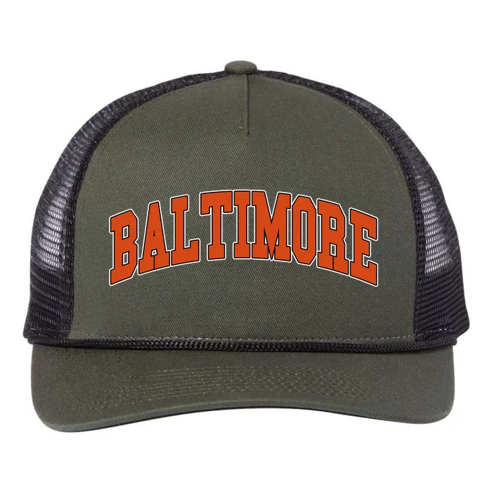 Baltimore Sports Logo Retro Rope Trucker Hat Cap