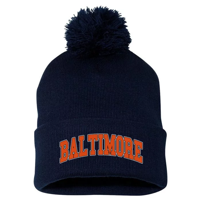 Baltimore Sports Logo Pom Pom 12in Knit Beanie