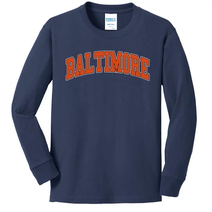 Baltimore Sports Logo Kids Long Sleeve Shirt