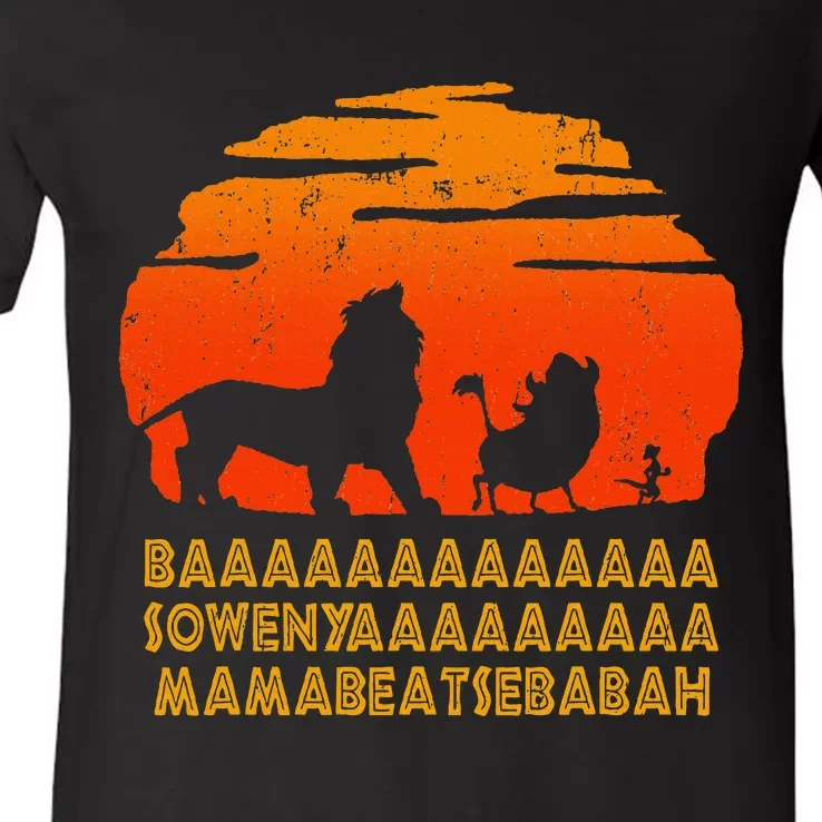 Baaa Sowenyaaa Lion African King V-Neck T-Shirt