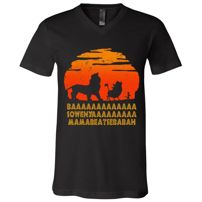 Baaa Sowenyaaa Lion African King V-Neck T-Shirt