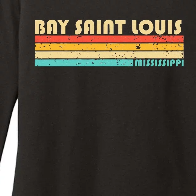 BAY SAINT LOUIS MS MISSISSIPPI Funny City Home Roots Retro Womens CVC Long Sleeve Shirt