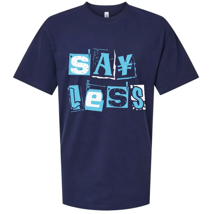 Blue Say Less Blue Color Sueded Cloud Jersey T-Shirt