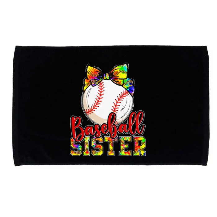 Baseball Sister Leopard Tie Dye Funny Mothers Day Microfiber Hand Towel