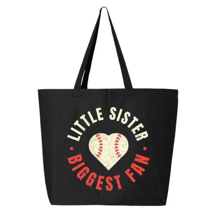 Baseball Sister Little Sister Biggest Fan Ball 25L Jumbo Tote