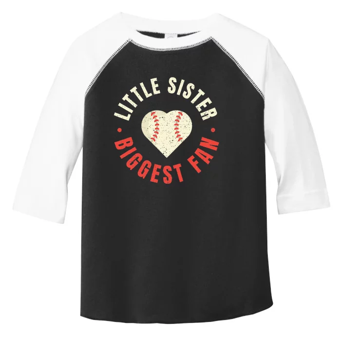 Baseball Sister Little Sister Biggest Fan Ball Toddler Fine Jersey T-Shirt