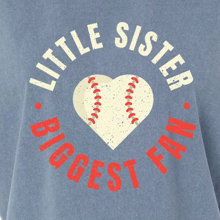 Baseball Sister Little Sister Biggest Fan Ball Garment-Dyed Women's Muscle Tee