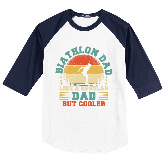 Biathlon Sports Lover Vintage Biathlon Dad Father's Day Premium Baseball Sleeve Shirt