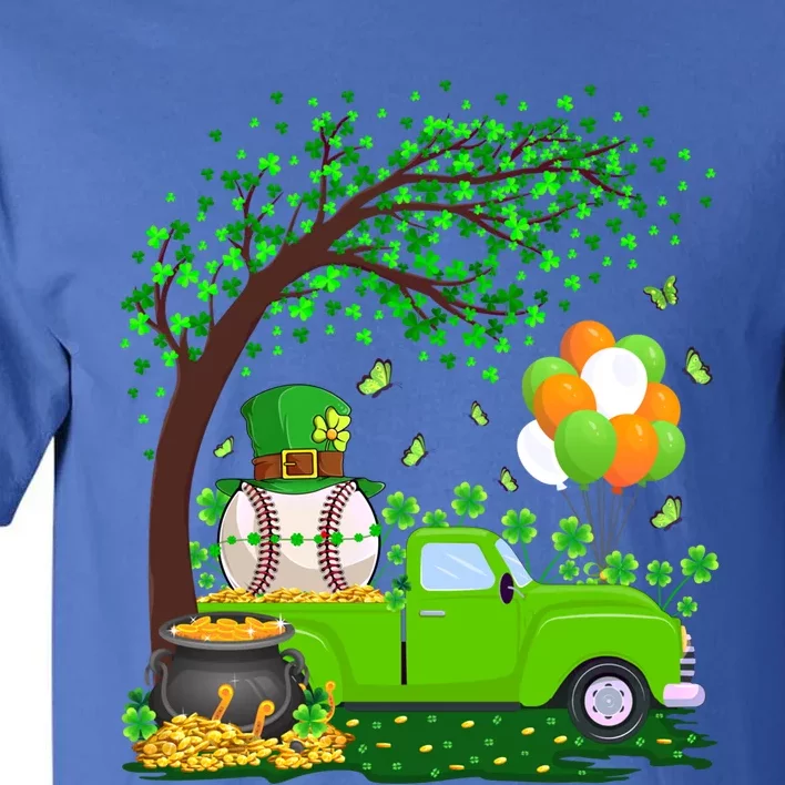 Baseball Sports Lover Shamrock Leaf Baseball St Patricks Day Funny Gift Tall T-Shirt