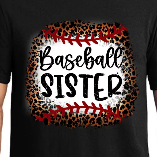 Baseball Sister Leopard Gift Baseball Sister Gift Pajama Set