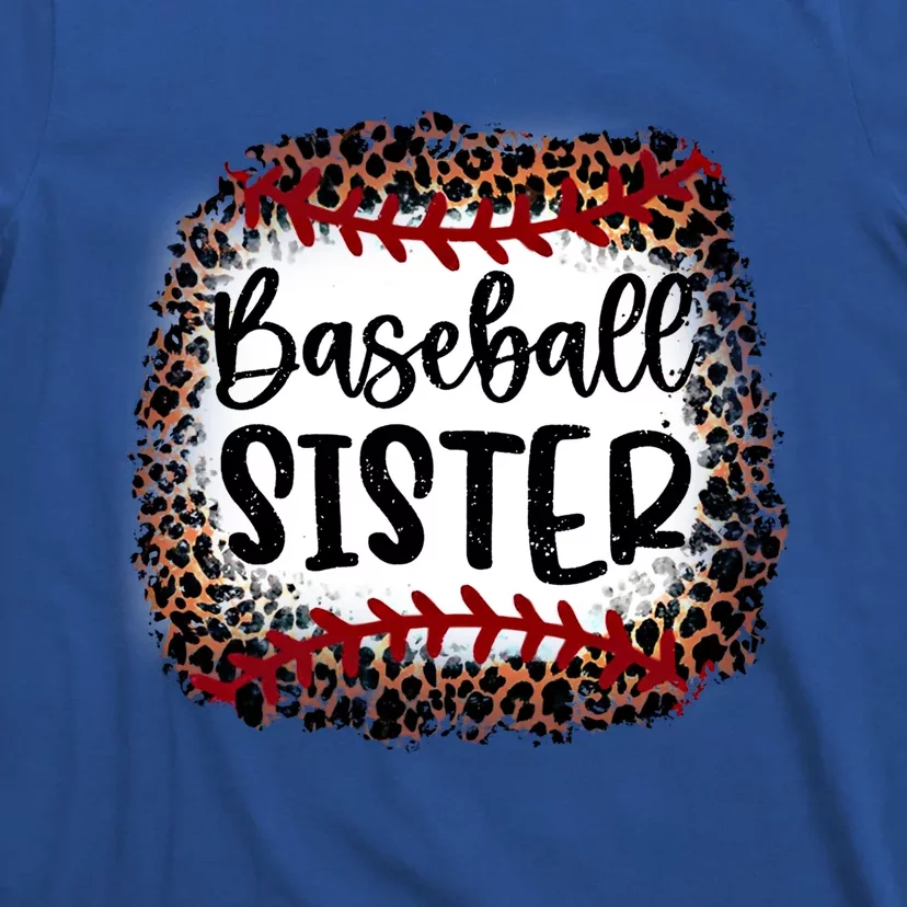 Baseball Sister Leopard Gift Baseball Sister Gift T-Shirt