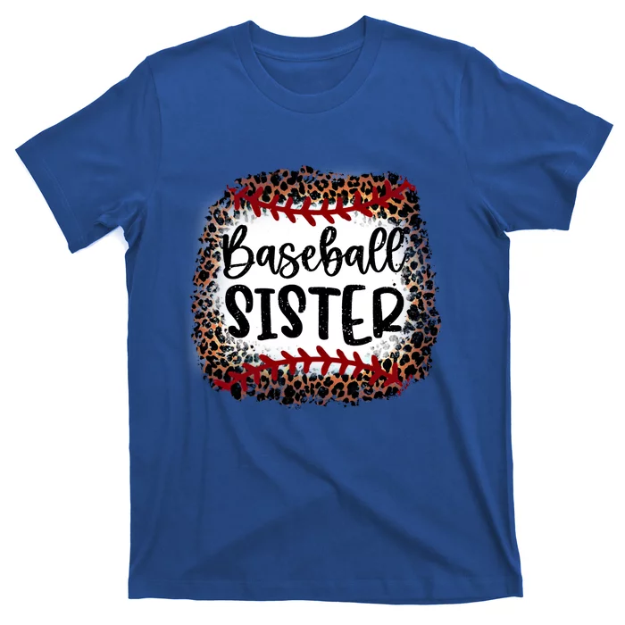 Baseball Sister Leopard Gift Baseball Sister Gift T-Shirt