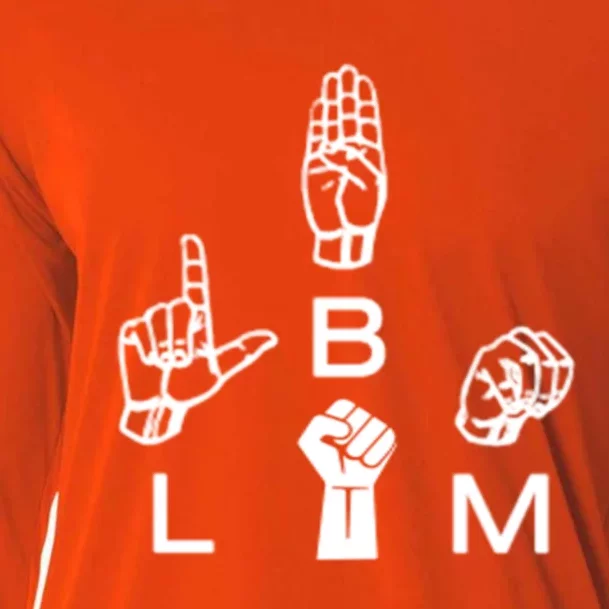 Blm Sign Language Gift Hand Graphic Hu Rights Tee Gift Cooling Performance Long Sleeve Crew