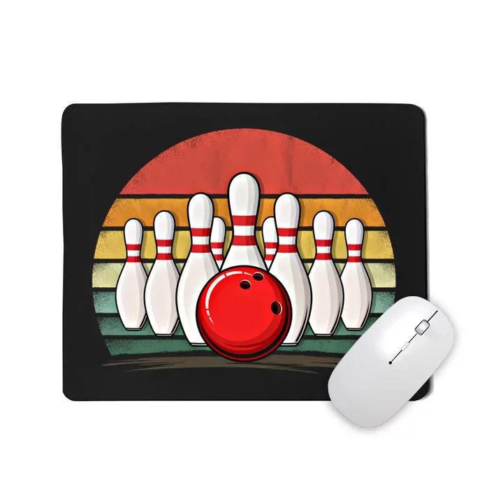 Bowling Sports Lover Retro Style Vintage Bowling Funny Gift Mousepad