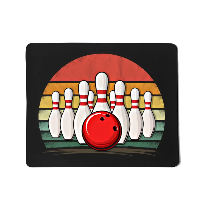 Bowling Sports Lover Retro Style Vintage Bowling Funny Gift Mousepad