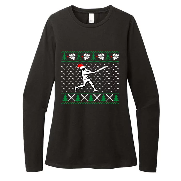 Baseball Sport Lover Ugly Christmas Sweater Womens CVC Long Sleeve Shirt