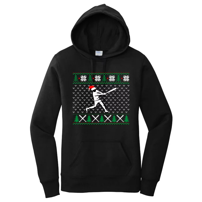 Baseball Sport Lover Ugly Christmas Sweater Women's Pullover Hoodie