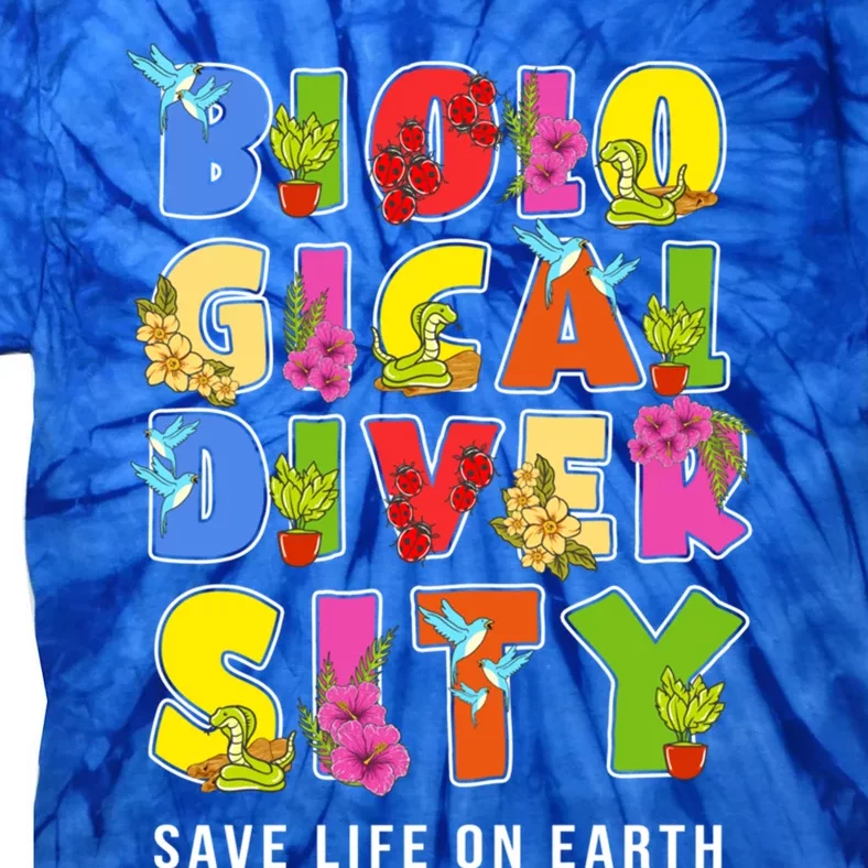 Biodiversity Safe Life On Earth Gift For Earth Planet Day Cute Gift Tie-Dye T-Shirt