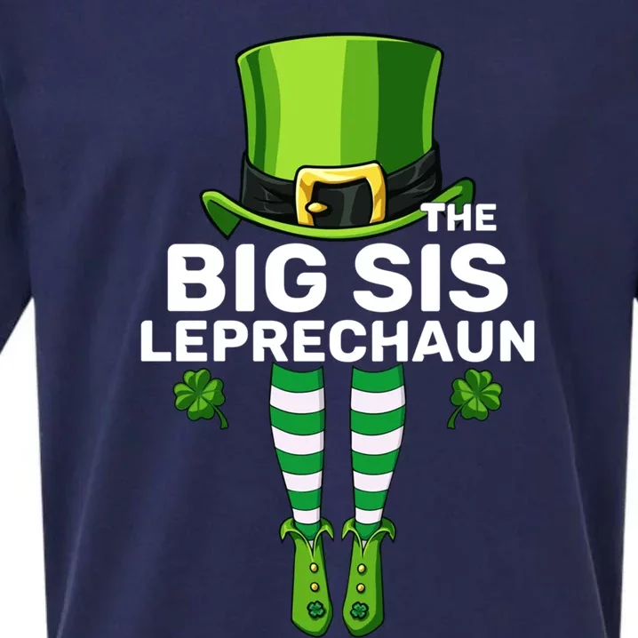 Big Sis Leprechaun Costume Gift Matching Family Gift Sueded Cloud Jersey T-Shirt