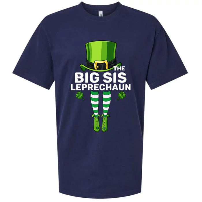 Big Sis Leprechaun Costume Gift Matching Family Gift Sueded Cloud Jersey T-Shirt