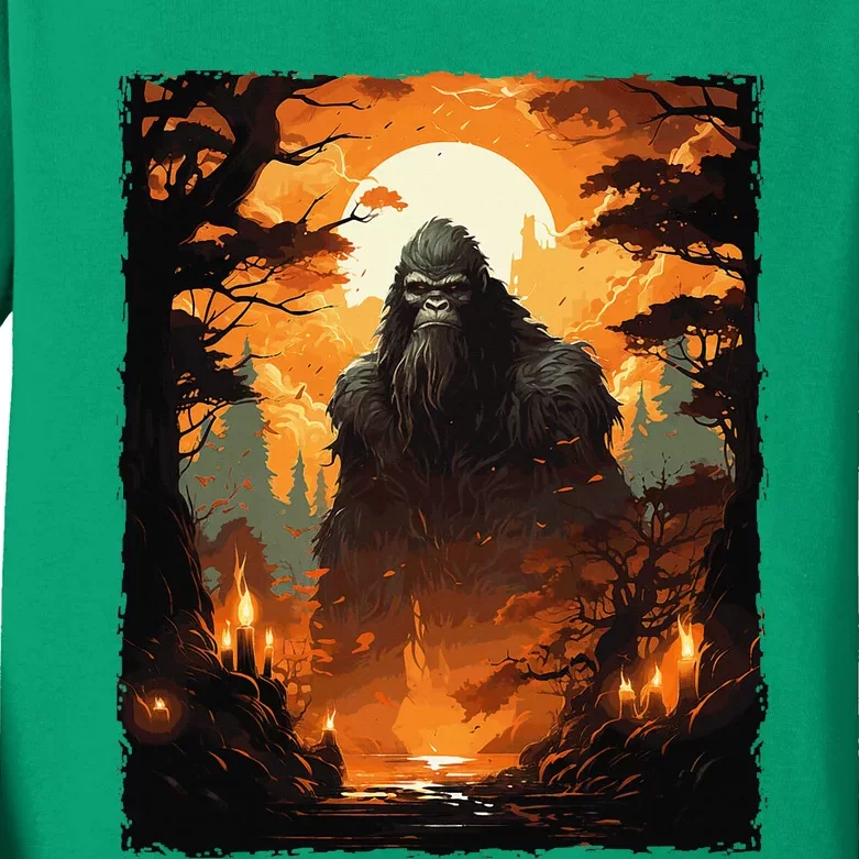 Bigfoot Sasquatch Lovers Kids Long Sleeve Shirt