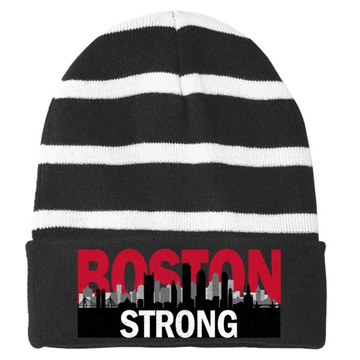 Boston Strong Longsleeve Boston City Tee Striped Beanie with Solid Band