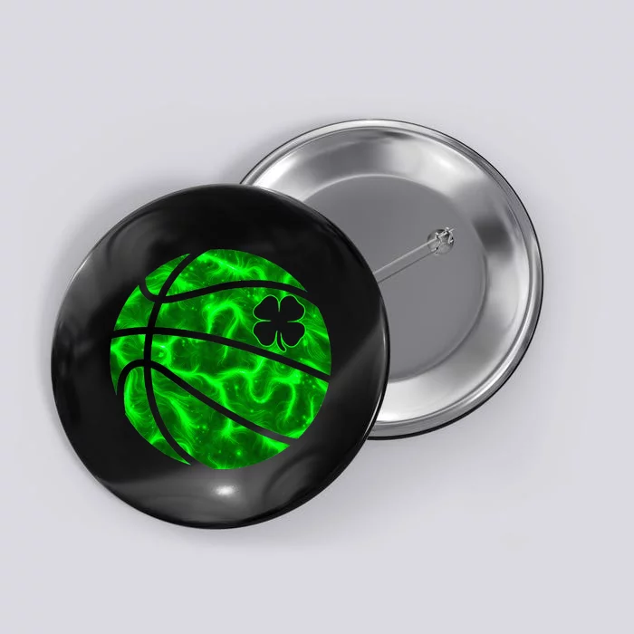 Basketball Shamrock Lucky Clover Irish St PatrickS Day Button