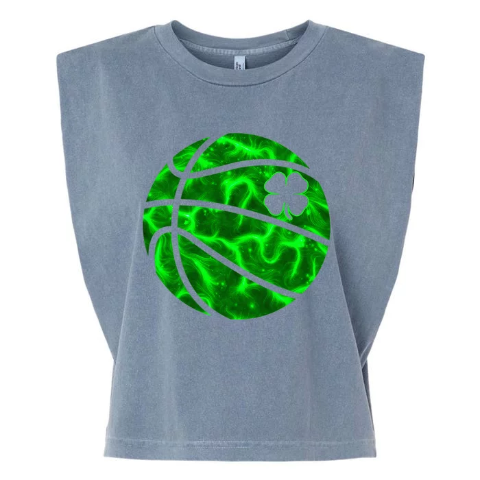 Basketball Shamrock Lucky Clover Irish St PatrickS Day Garment-Dyed Women's Muscle Tee