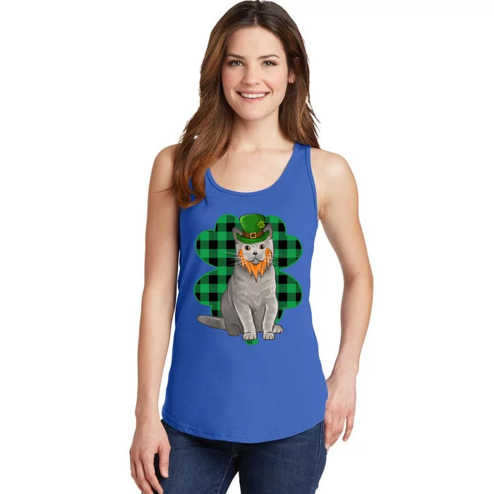 British Shorthair Leprechaun St Patricks Day Lucky Clover Great Gift Ladies Essential Tank