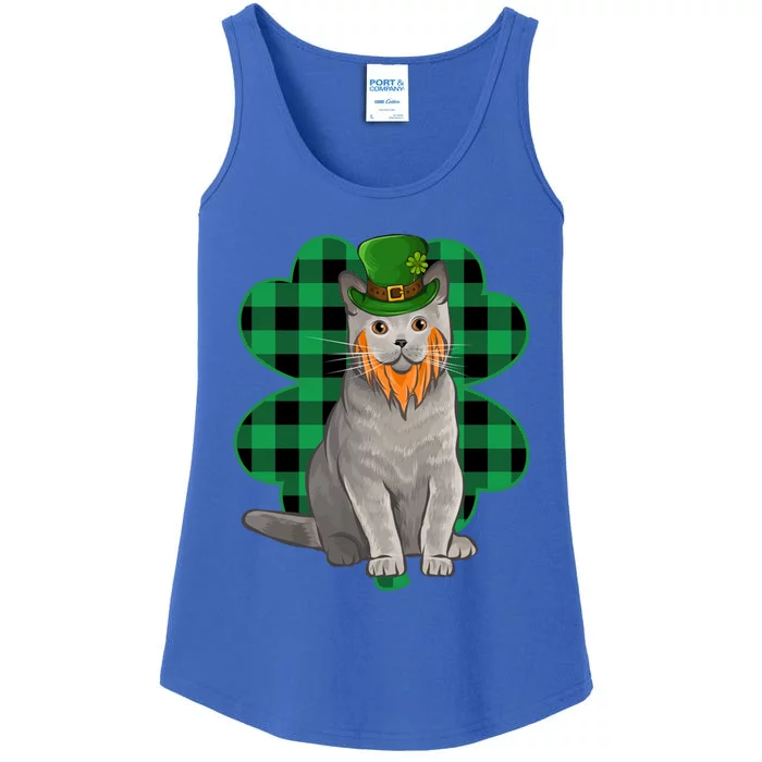 British Shorthair Leprechaun St Patricks Day Lucky Clover Great Gift Ladies Essential Tank