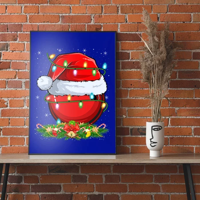 Bowling Sports Lover Lighting Xmas Santa Bowling Christmas Gift Poster