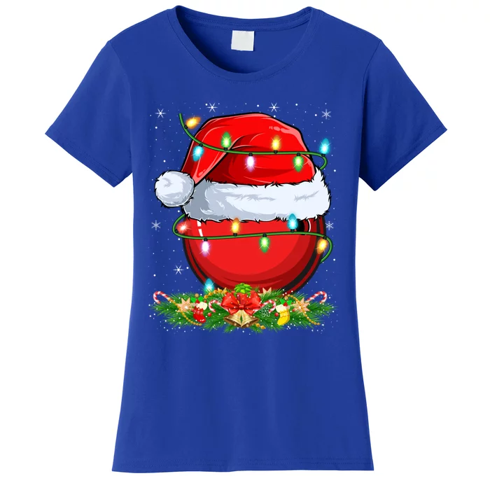 Bowling Sports Lover Lighting Xmas Santa Bowling Christmas Gift Women's T-Shirt