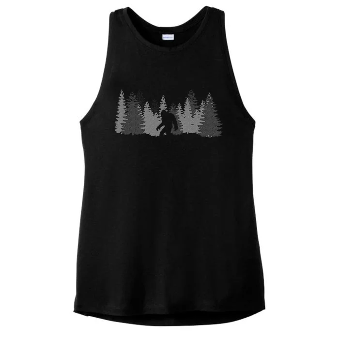 Bigfoot Sasquatch Lovers Bigfoot Believers Camping Ladies Tri-Blend Wicking Tank