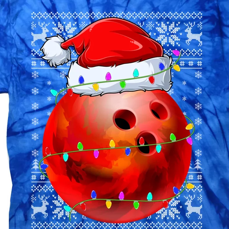 Bowling Sports Lover Xmas Lighting Ugly Bowling Christmas Great Gift Tie-Dye T-Shirt