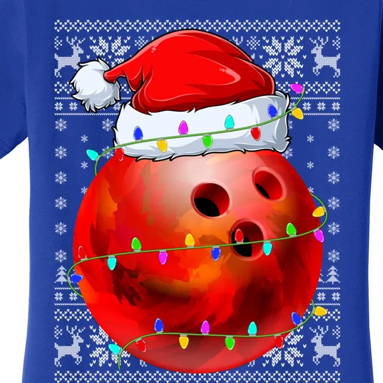 Bowling Sports Lover Xmas Lighting Ugly Bowling Christmas Great Gift Women's T-Shirt