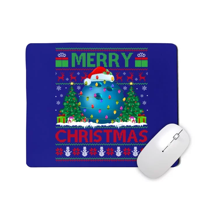 Bowling Sports Lover Xmas Tree Ugly Santa Bowling Christmas Gift Mousepad