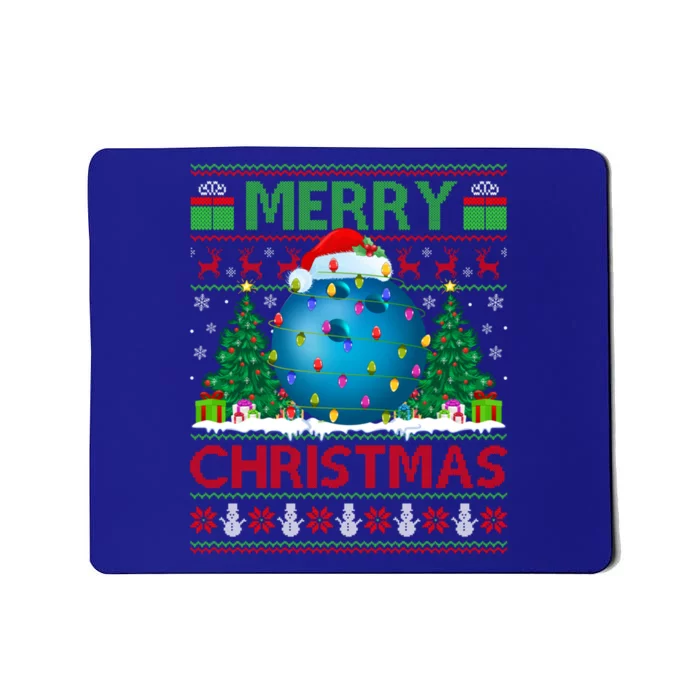 Bowling Sports Lover Xmas Tree Ugly Santa Bowling Christmas Gift Mousepad