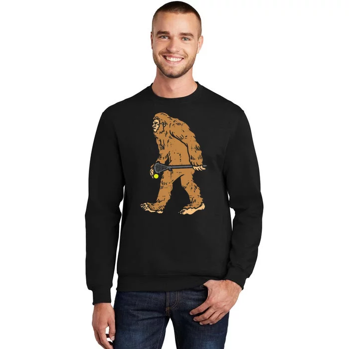 Bigfoot Sasquatch Lacrosse Funny Lax Player Goalie Sweatshirt