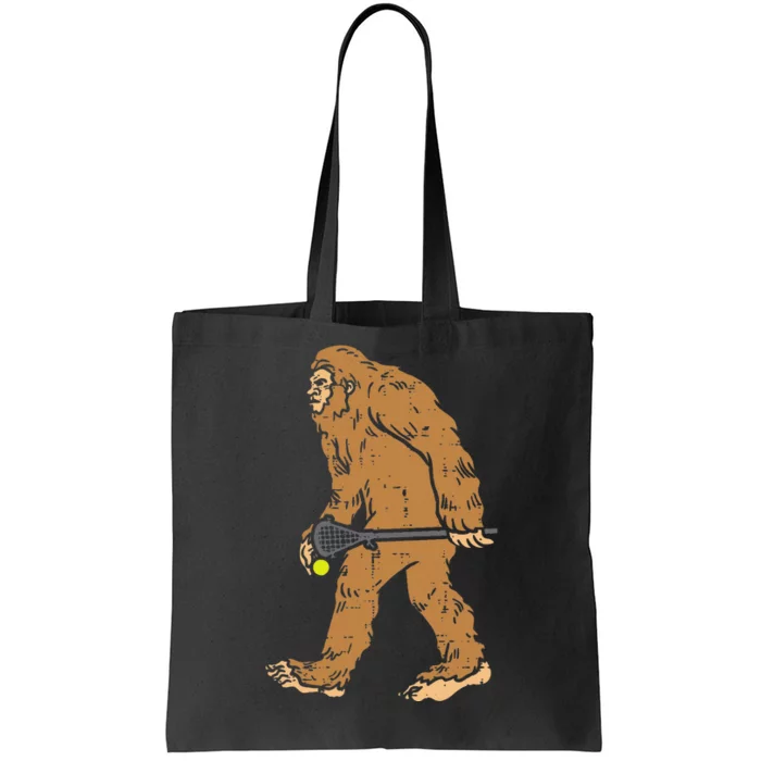 Bigfoot Sasquatch Lacrosse Funny Lax Player Goalie Tote Bag