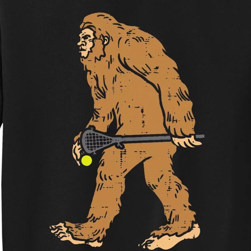 Bigfoot Sasquatch Lacrosse Funny Lax Player Goalie Tall Sweatshirt