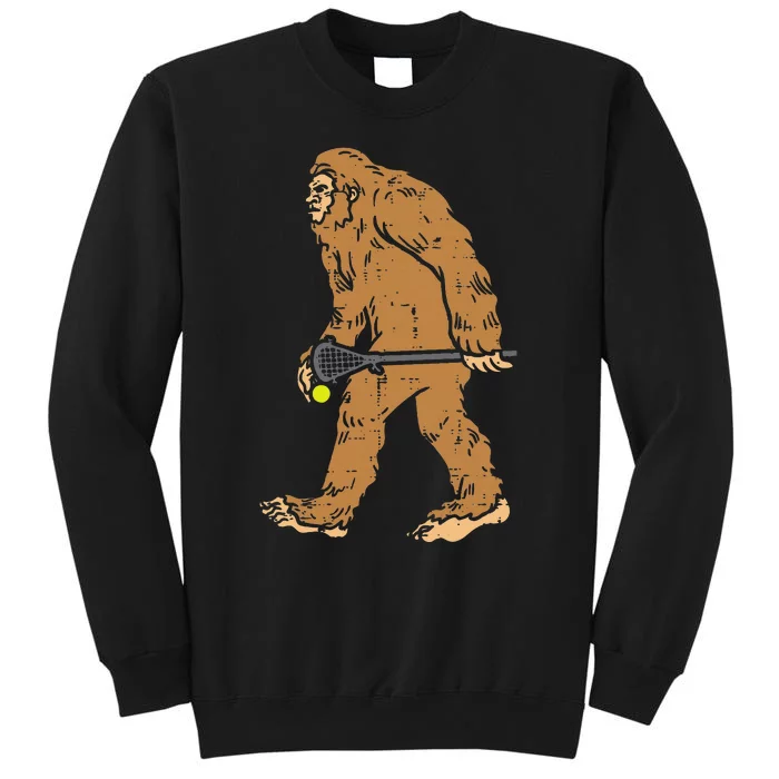 Bigfoot Sasquatch Lacrosse Funny Lax Player Goalie Tall Sweatshirt