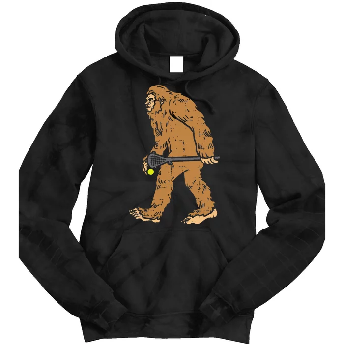 Bigfoot Sasquatch Lacrosse Funny Lax Player Goalie Tie Dye Hoodie