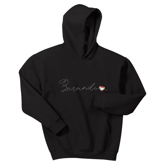 Burundi Simple Love Burundian Flag Heart On Burundi Kids Hoodie