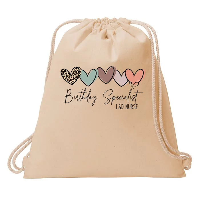 Birthday Specialist Labor And Delivery Nurse Leopard Drawstring Bag