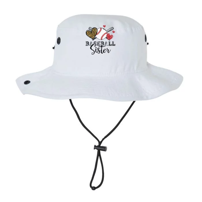 Baseball Sister Leopard Heart Funny Mothers Day Legacy Cool Fit Booney Bucket Hat